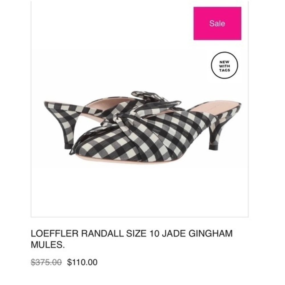 LOEFFLER RANDALL JADE GINGHAM MULES. - Picture 8 of 8